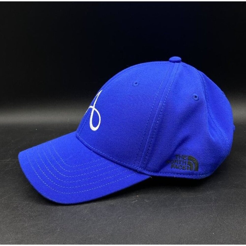 The North Face Cursive A Logo Bright Blue Hat Hiking Baseball Cap - Picture 2 of 12